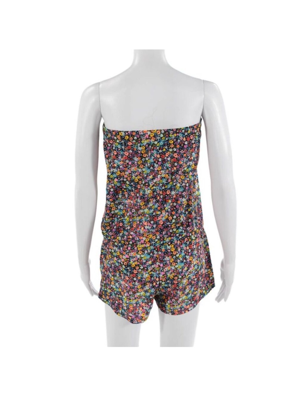 Shoshanna Floral Bandeau Swim Romper in Black Multicolor - Picture 3 of 12